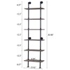 HOMBAZAAR Industrial Pipe Bookshelf,6 Tier Pipe Shelving,Wall Mounted Ladder Shelves
