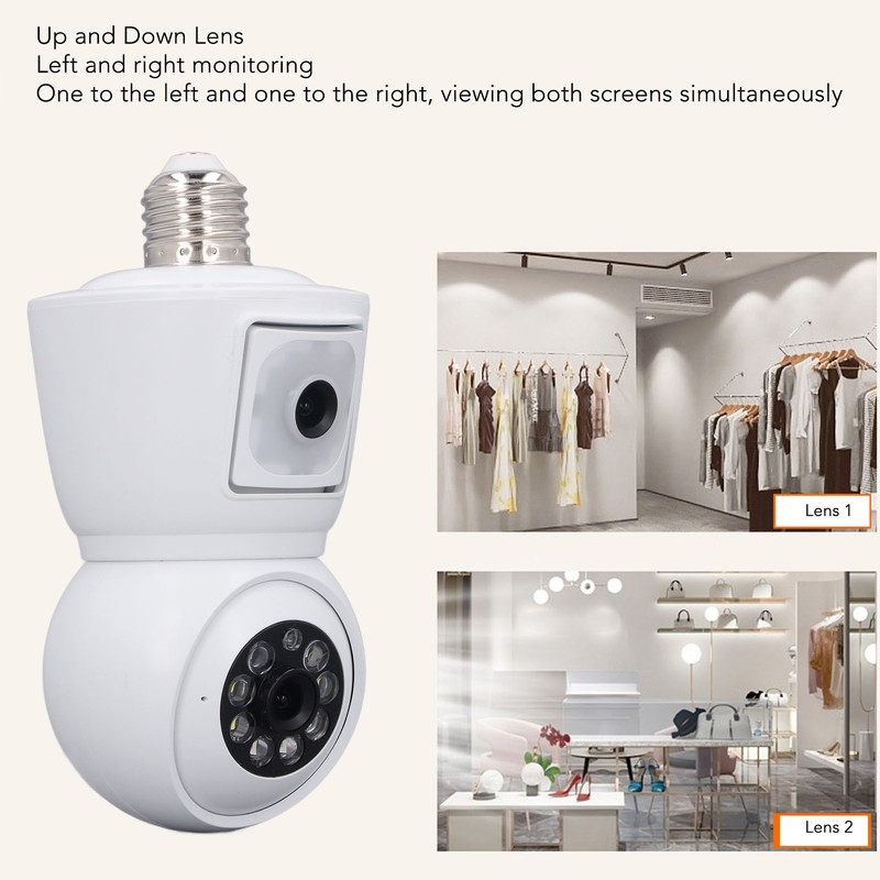 Dual Lens Security Camera 360 Degree Panoramic WiFi Indoor Surveillance