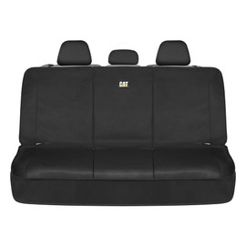 Cat Flexfit™ Black Rear Seat Cover for Car, SUV, & Truck - Durable Canvas Material Back Car Seat Covers 60/40 Split Bench Protector - Back Seats Cover & Rear Bench Protector Interior Accessories