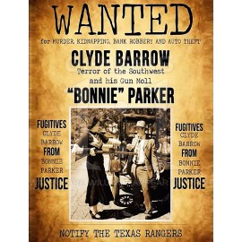 BONNIE AND CLYDE PHOTO WANTED POSTER 1934 ORIGINAL GANG MOB 8.5X11 REPRINT