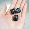 Taiss/ 10pcs Black Metal 6 mm Knurled Shaft Insert Dia.