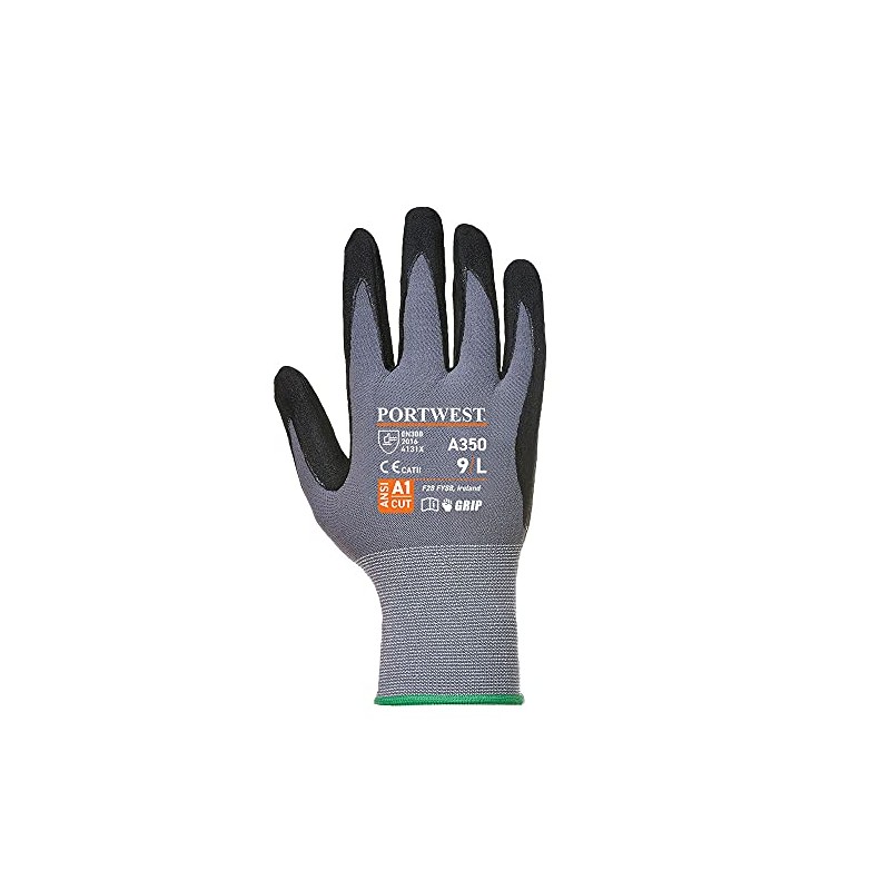 Portwest A350 Nitrile Sandy Grip Glove 15 Gauge Nylon Lightweight