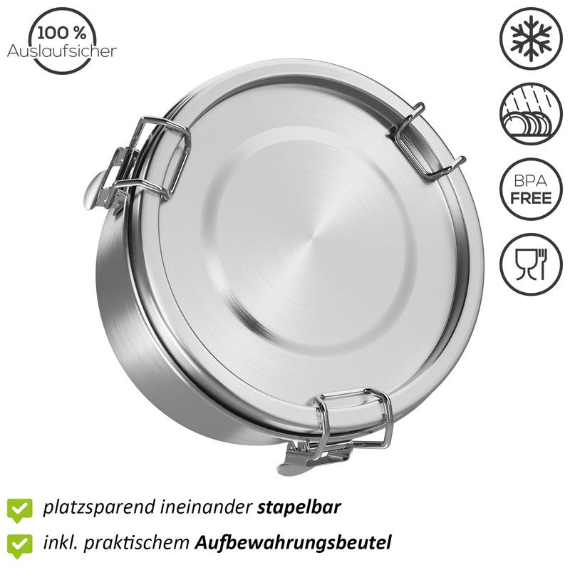 WELLGRO Stainless Steel Tin Set Round - 250 ml 480