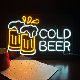 Neon Beer Signs For Beer Bar Pub, Cheers Neon Sign For Man Cave, 11 * 16.5 Inch Beer Decoration For Windows Glass, Hotel, Man Cave, Restaurant, Business Neon Light Sign For Wall Decor
