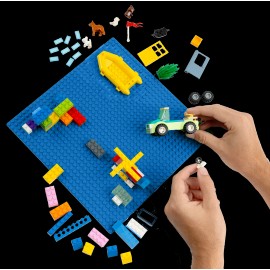 Yes Minizfigs 15"x15" Classic Baseplate for Building Bricks - X-Large 48x48 2-Pack - Blue