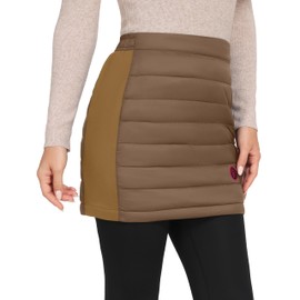 Little Donkey Andy Women's Lightweight Puffer Skorts Warm Quilted Skirt Sports Hiking Golf Khaki L