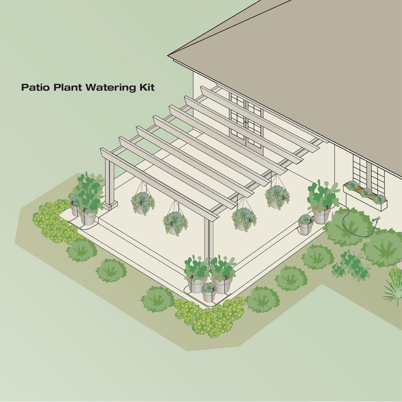 Rain Bird PATIOKIT Drip Irrigation Patio Watering Kit, Connects to