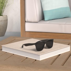 ShadyVEU Super Dark Round Sunglasses UV400 Casual Blacked Out 80's Retro Shades (Soft Black Frame, Dark Black)