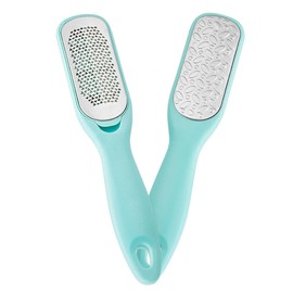 Healvian 1pc Double-sided Stainless Steel Callus Remover Foot File Pedicure Tool for Dead Skin Exfoliation Foot Care Scrubber for Dry Wet Use