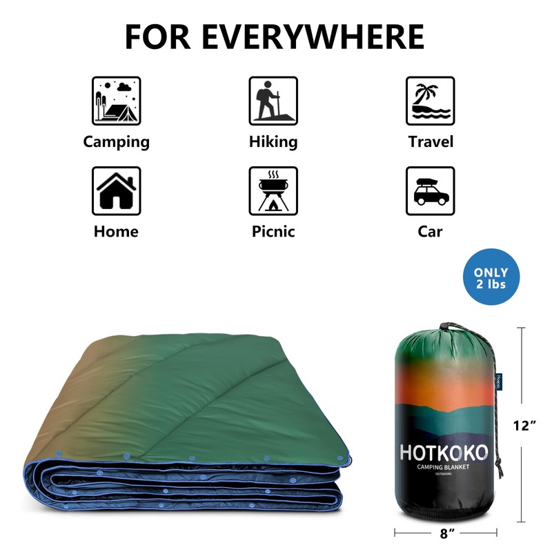 hotkoko Camping Blanket,Lightweight Puffy Camping Blanket Packable Down Camping Blanket
