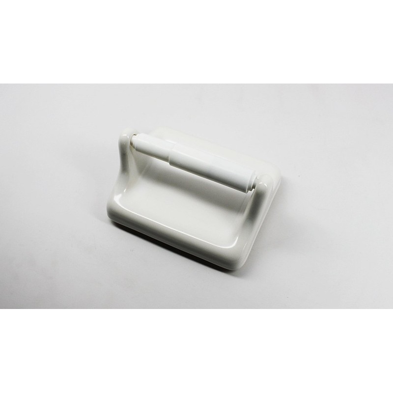 Tenedos Glazed Ceramic Bathroom Toilet Paper Holder Accessory (White)