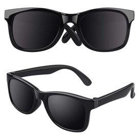 CGID K25 Polarised Sunglasses for Babies and Children Aged 3-6, Flexible Rubber - Matt black