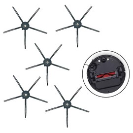 Chuancheng 5 St1ck 5-Arm Seitenb1rste Soft Silikon f1r Roborock S5 Max S6 MaxV S6 Pure T6 E2 E35 Staubsauger Teile, schwarz