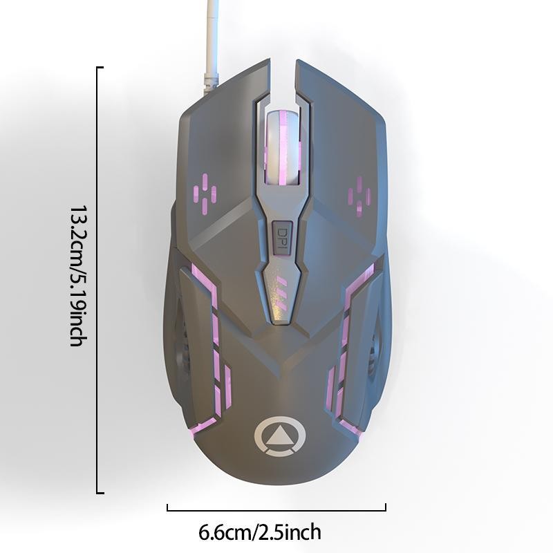 银雕 Wired Gaming Mouse, USB Wired Mouse with Colorful Light,