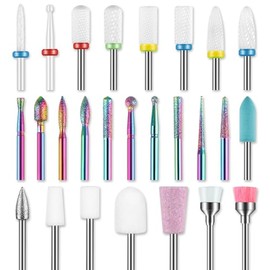 26-teiliges Nagelfräser-Set, 3/32 Zoll Professionelle Keramik Fräser Bit für Gelnägel, Diamant-Nagelhautfeile, Nagelfräser Bits, Entferner-Bits für Acryl-Gel-Nageltechnik, Maniküre & Pediküre