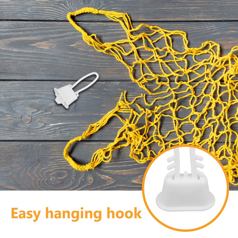 LALAFINA 200pcs Mesh Bag Loop Closures Plastic Storage Hooks For