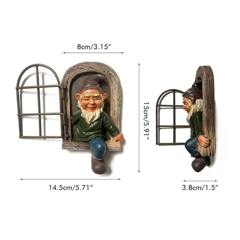 Garden Statue Elf Tree Hugger Yard Art Tree Sculpture for