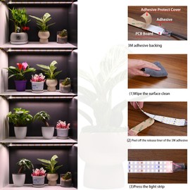 FOSUO 16.4FT LED Plant Grow Light, 2100LEDs Full Spectrum Grow Lamp with High PPFD, 24V 120W Cuttable Plants Growing Light Strip Flexible Self Adhesive for Seedlings Veg Flower