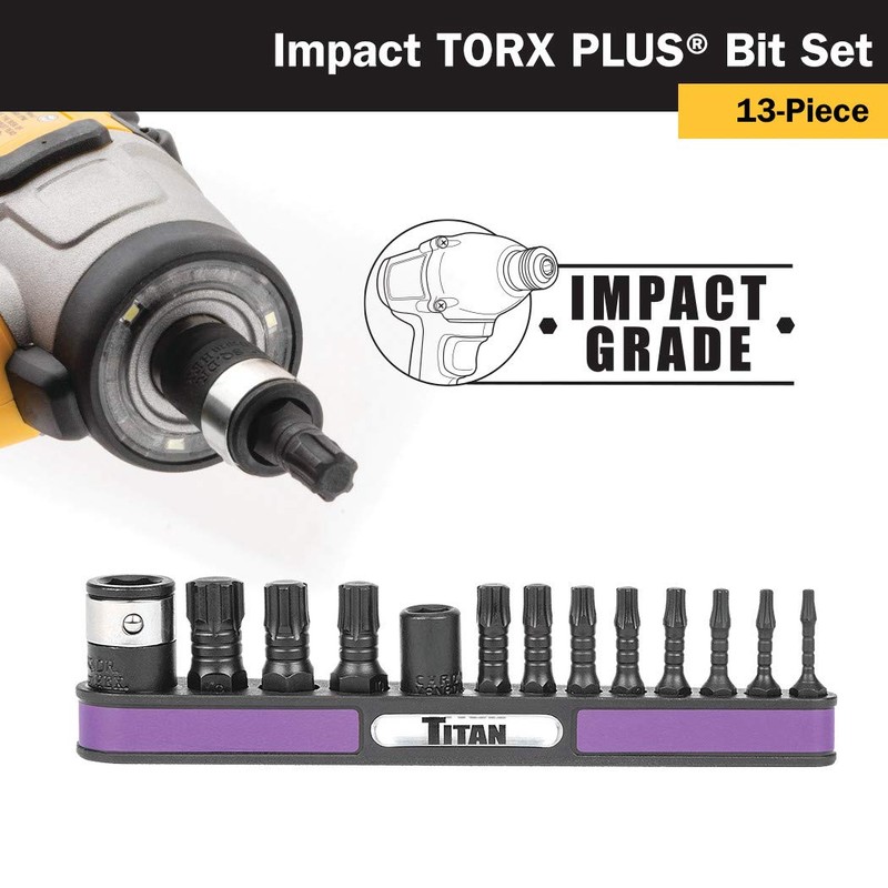 Titan 16036 13-Piece Impact Torx Plus Bit Set