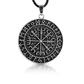 Viking Necklace for Men Pendant - Amulet Protection Necklace Viking Jewelry for Men Lucky Amulet Necklace - Rune Safe Travel Coin Nordic Coin Necklace Icelandic Pendant Norse Necklace for Men