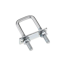 uxcell Square U-Bolts 1"(25mm) Inner Width Carbon Steel M8 with Nuts, Frame Plate, Round Washers