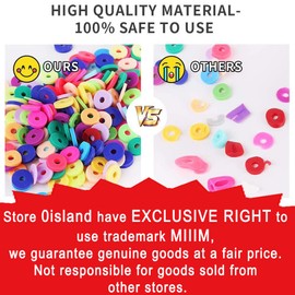 MIIIM 3600 PCS 10 Strands Polymer Clay Beads for Jewelry Making, Vinyl Heishi Beads 6mm for Surfer Bracelets Necklace Making (Memory)