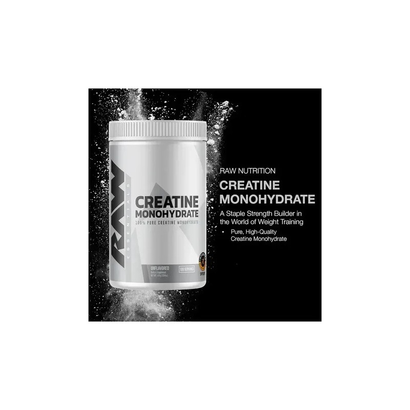 Raw Creatina Monohidratada 500 Gramos 100 Porciones Sabor Sin Sabor
