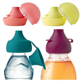 Boon Snug Sip - Tapones universales para botellas de agua y zumo, tapas de conversión de boquilla suave con válvulas a prueba de derrames, fundas de b