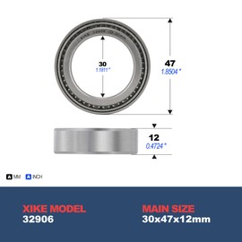 XiKe Pack of 2 32906 Tapered Roller Bearings 30 x 47 x 12 mm, Suitable for DIY, ATV, Car, Truck, Trailer Wheels, Gearbox & Engine, Industrial, Technology, Agriculture, Garden Machines and Reducers
