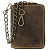 Greenburry Vintage RFID Leather Zip Wallet Biker Wallet with Chain