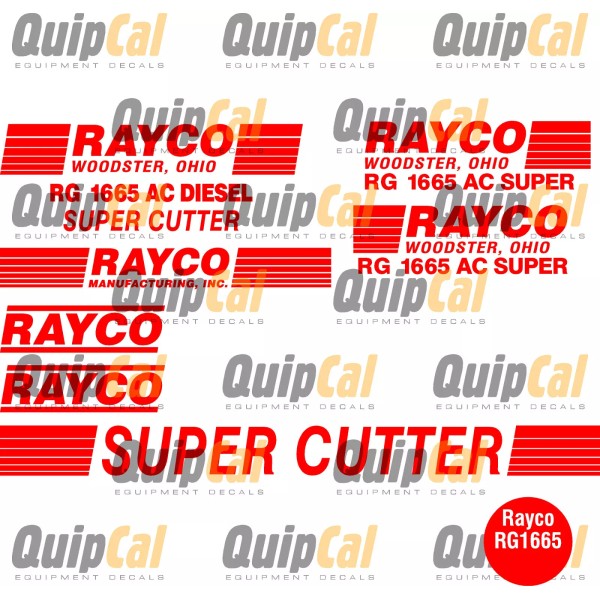 CAT Rayco RG1665 Super Cutter Decal Set. Decals for all