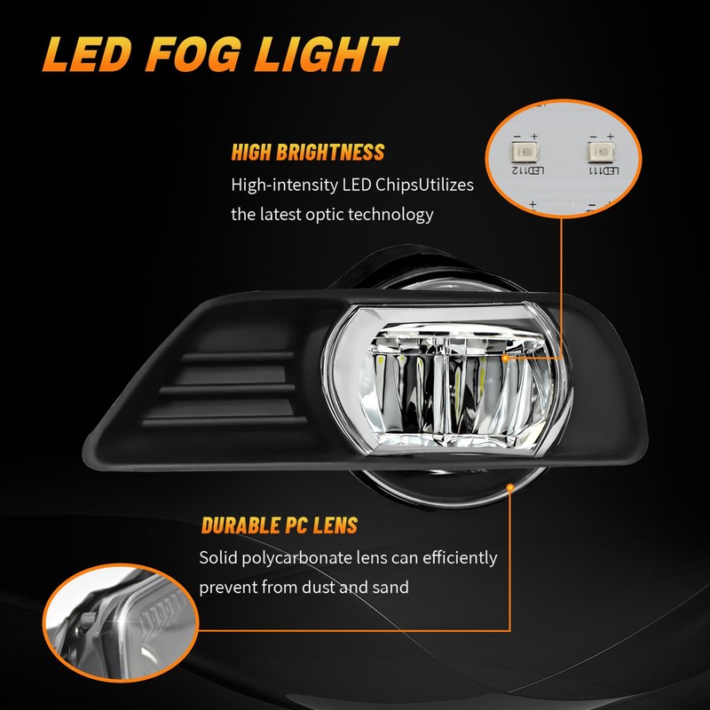 OKISWA LED Fog Lights For 2007 2008 2009 Toyota Camry,