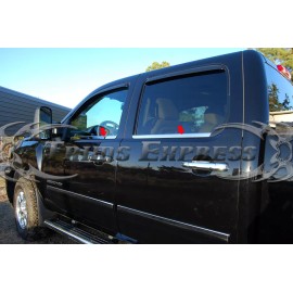 Made in USA - Trims Express 2007-2013 Chevy Silverado/GMC Sierra 4Dr Crew Cab Chrome Window Sill Door Trim