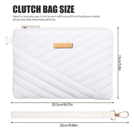 White Wristlets Wallets for Women, Womens Wristlet Wallets, Small Crossbody Phone Bags for Daily Shopping (White)