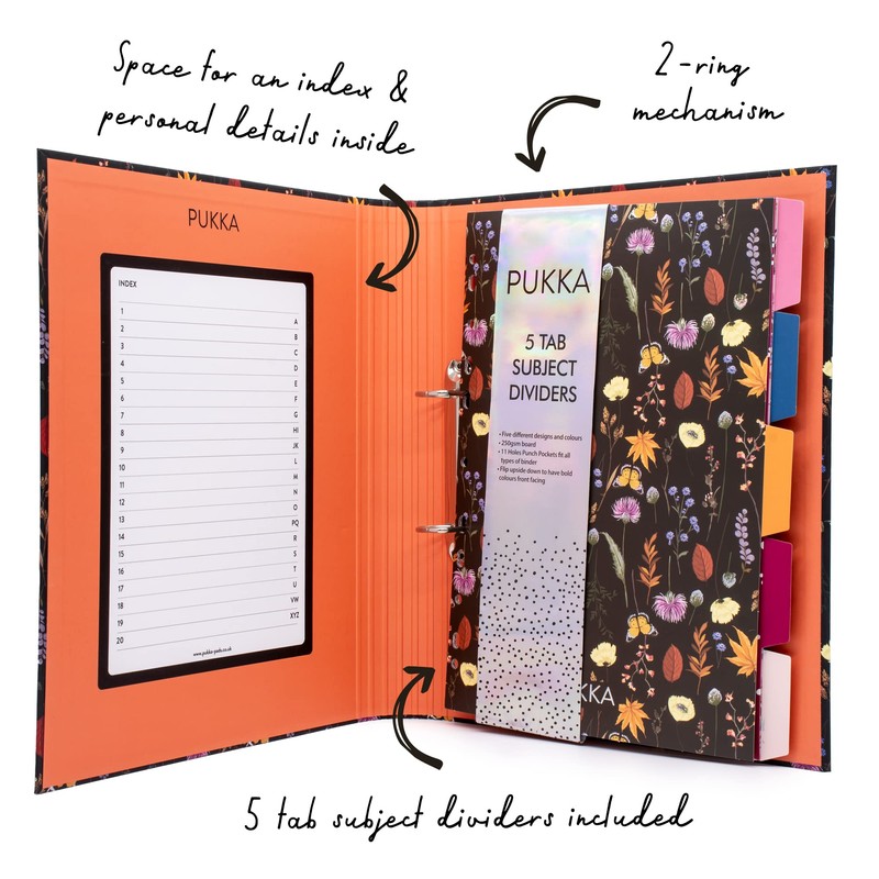 Pukka Pad, Bloom A4 Preloaded Rollbound Ringbinder – includes Personal