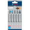 Bosch T-144DF Jigsaw Blade Set of 5 for Carpentry