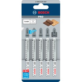 Bosch T-144DF Jigsaw Blade Set of 5 for Carpentry