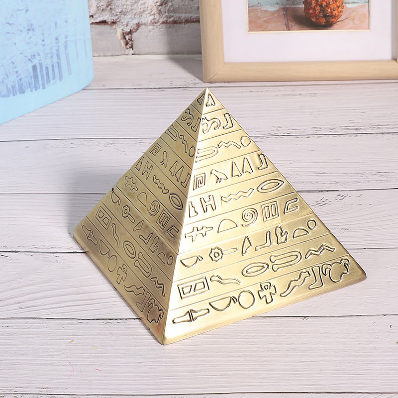Metal Ashtray with Cover Retro Office Ornaments Smoking Gifts Egyptian