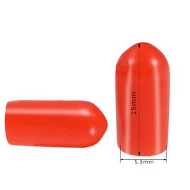 50pcs Red 5.5mm Inner Diameter PVC Rubber Round Tube Screw Cap Plastic End Cap Thread Protector Red
