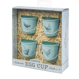 Eddington Vintage Set of 4 Egg Cup Buckets - Hen