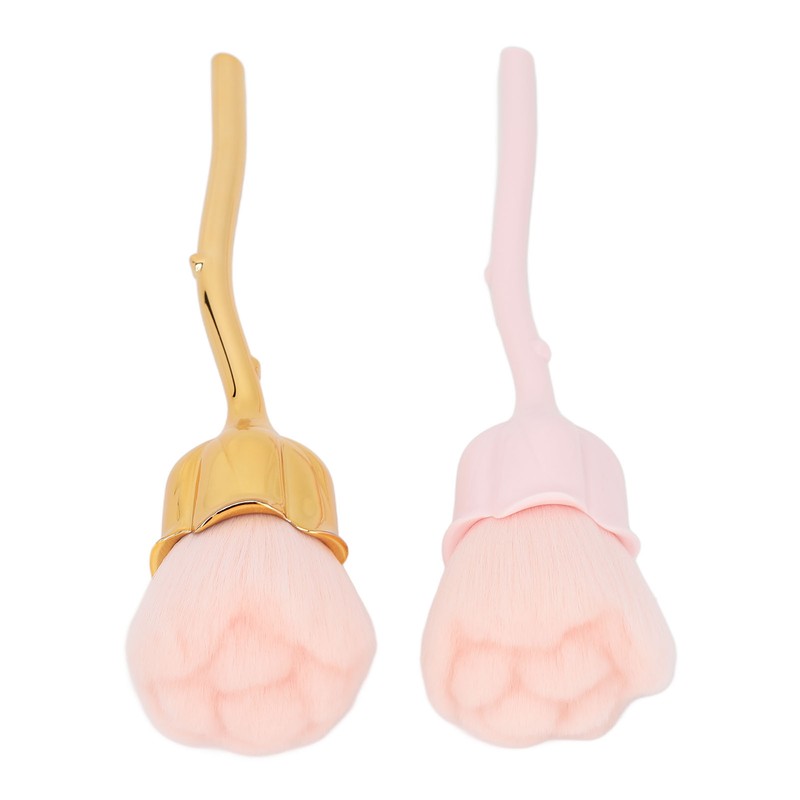 2pcs Nail Dust Remover Pink Rose Nail Powder Cleaning Brush