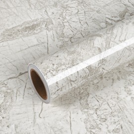 VEELIKE Glossy Beige Grey Marble Countertop Contact Paper Kitchen Peel and Stick Countertops Waterproof Marble Contact Paper 15.7''x354'' Adhesive Vinyl Laminate Countertop Sheet for Bathroom Walls