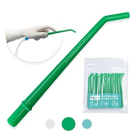 Dental Dental Aspirator Suction Tips (50 Count, 2 x Bags of 25) - 1/4 Diameter Disposable Saliva Suction Tool for Clinics, Laboratories, Surgical Facilities - Green