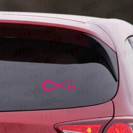 NBFU Decals Infinity Heart Symbol 3 (Pink) (Set of 2) Premium Waterproof Vinyl Decal Stickers for Laptop Phone Accessory Helmet Car Window Bumper Mug Tuber Cup Door Wall Decoration