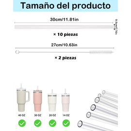10 Piezas Popotes, Popotes Reusables, Popote, Compatible Con Todo Tipo De Tazas y Botellas, Ideal Para Bebidas Frías y Calientes, Para Uso Diario En El Hogar, Oficina o Viaje