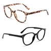 3 Pack Reading Glasses Spring Hinge Stylish Readers Black/Tortoise for