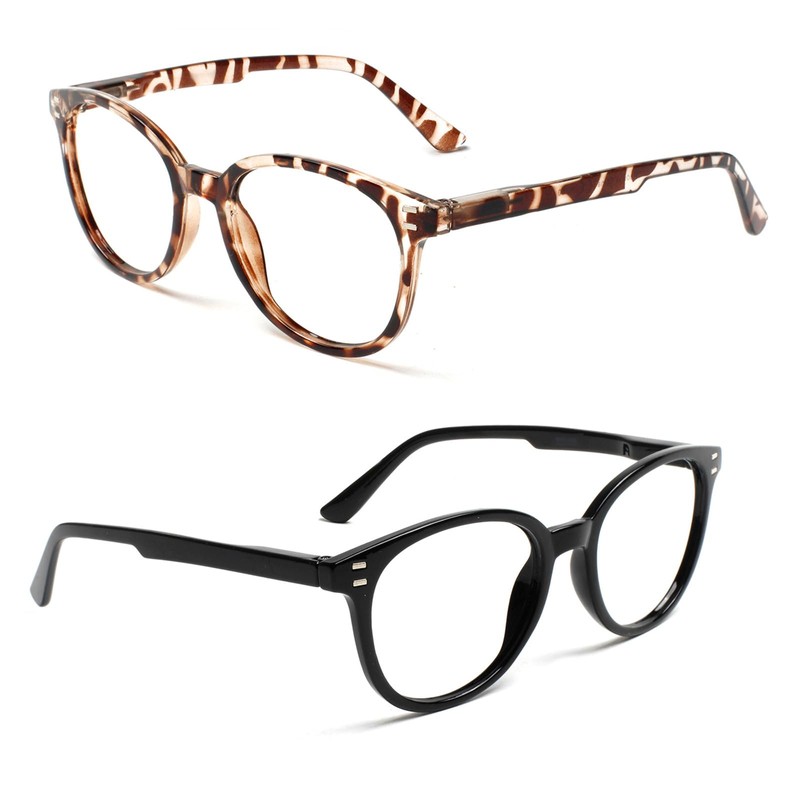 3 Pack Reading Glasses Spring Hinge Stylish Readers Black/Tortoise for