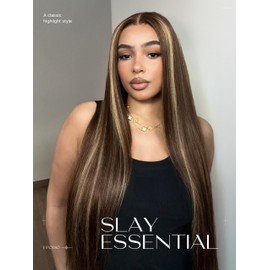 Frodio 5x5 Hd Lace Closure Wig Long Straight Glueless Wigs Human Hair Pre Plucked Pre Cut Lace Front Wigs Highlight Color Frontal Wig