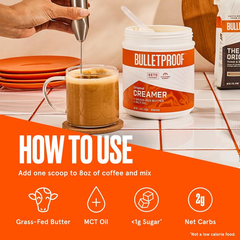 Bulletproof Original Creamer, 14.8 Ounces, Keto Coffee Creamer with MCT