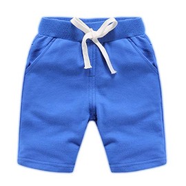 Ding-dong - Pantalones cortos de verano de algodón sólido para bebé, Azul, 4 Años